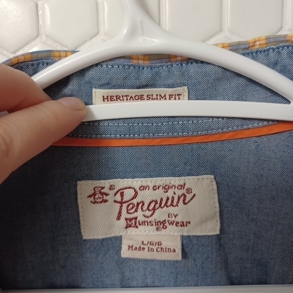 ORIGINAL Penguin plaid flannel button down shirt top - Picture 5 of 6